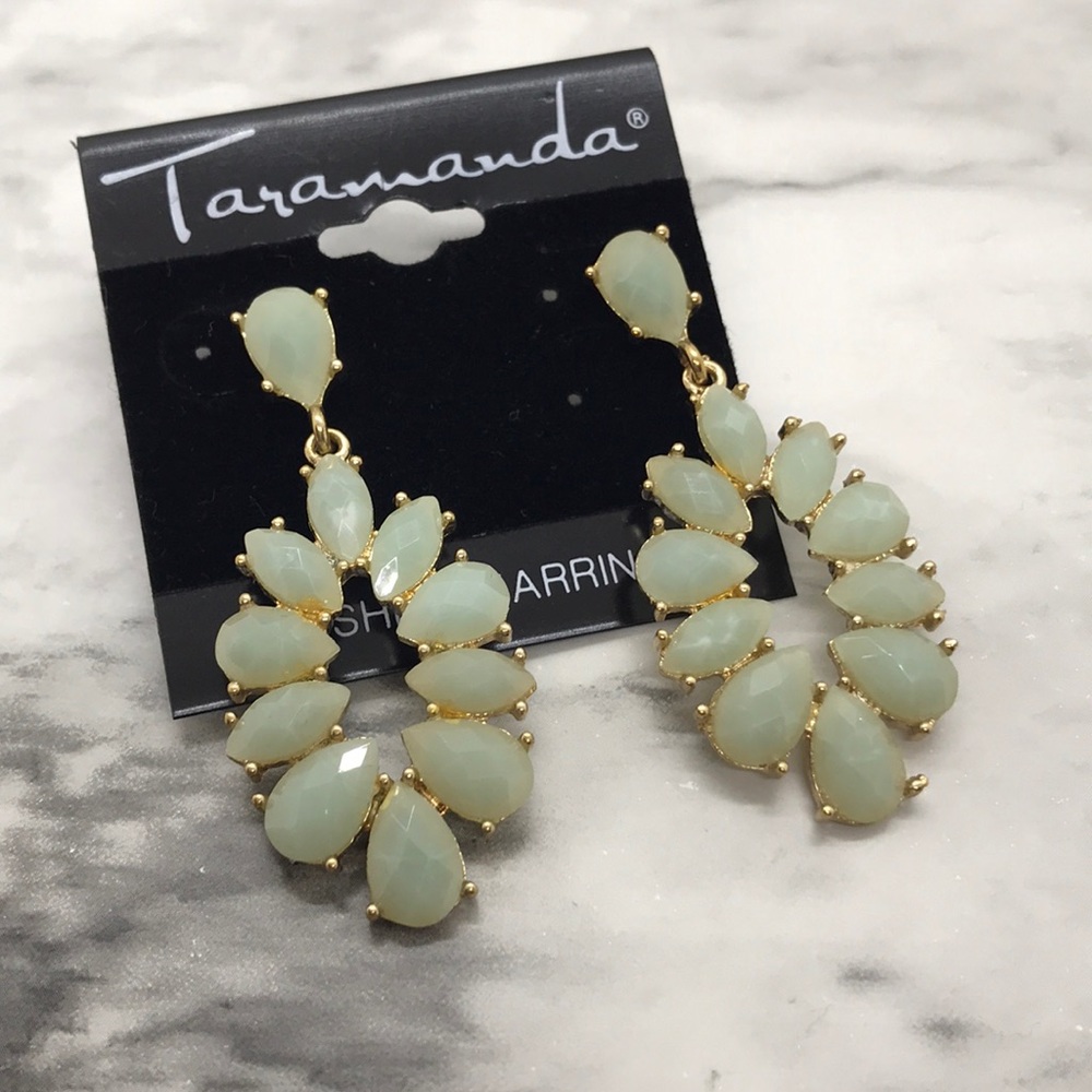 Light Green Statement Earrings